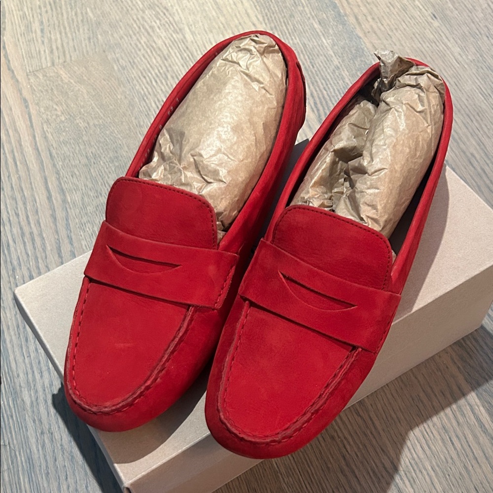 Cole Haan Suede Red Loafers